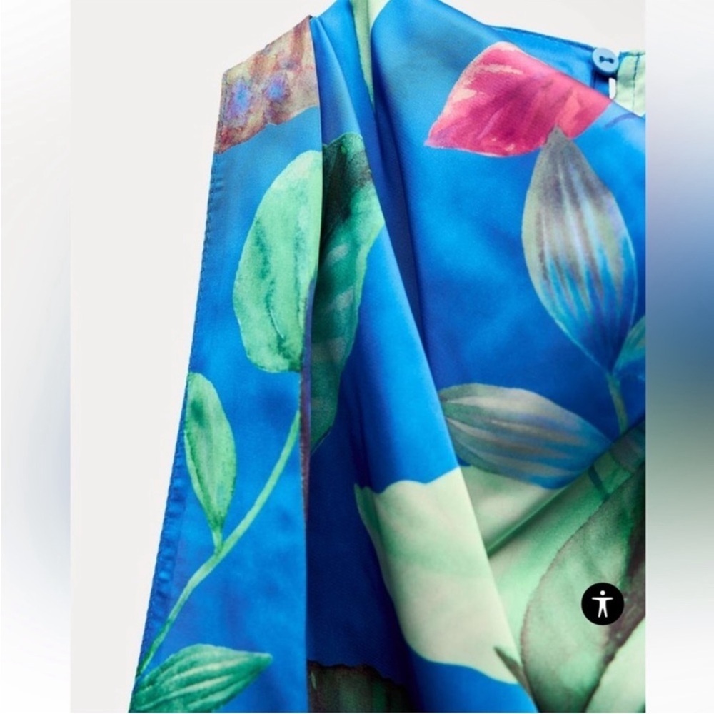 Spring 🌺 NWT ZARA SATIN EFFECT
TROPICAL 
TOP XS 
🚨firm price no discount - Picture 5 of 5